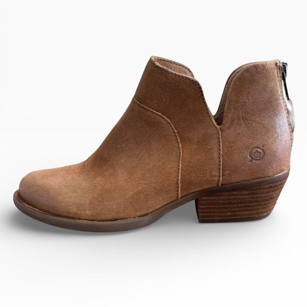 Born Kerri Tobacco Distressed Suede Booties – Sz 8.5M